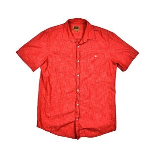 The Foundry Supply Co Mens LT Red Short Sleeve Button Up Down Cotton Work Shirt